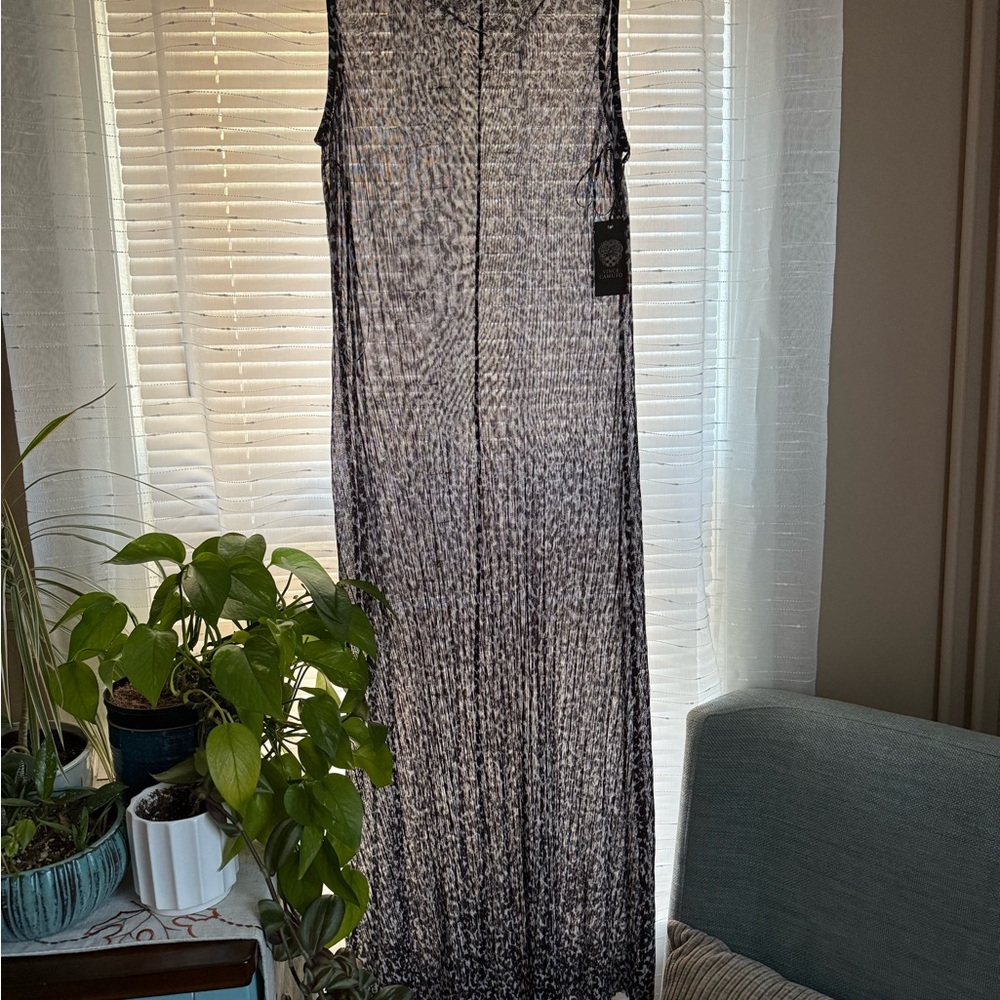 Vince Camuto Black and White Patterned Maxi Dress